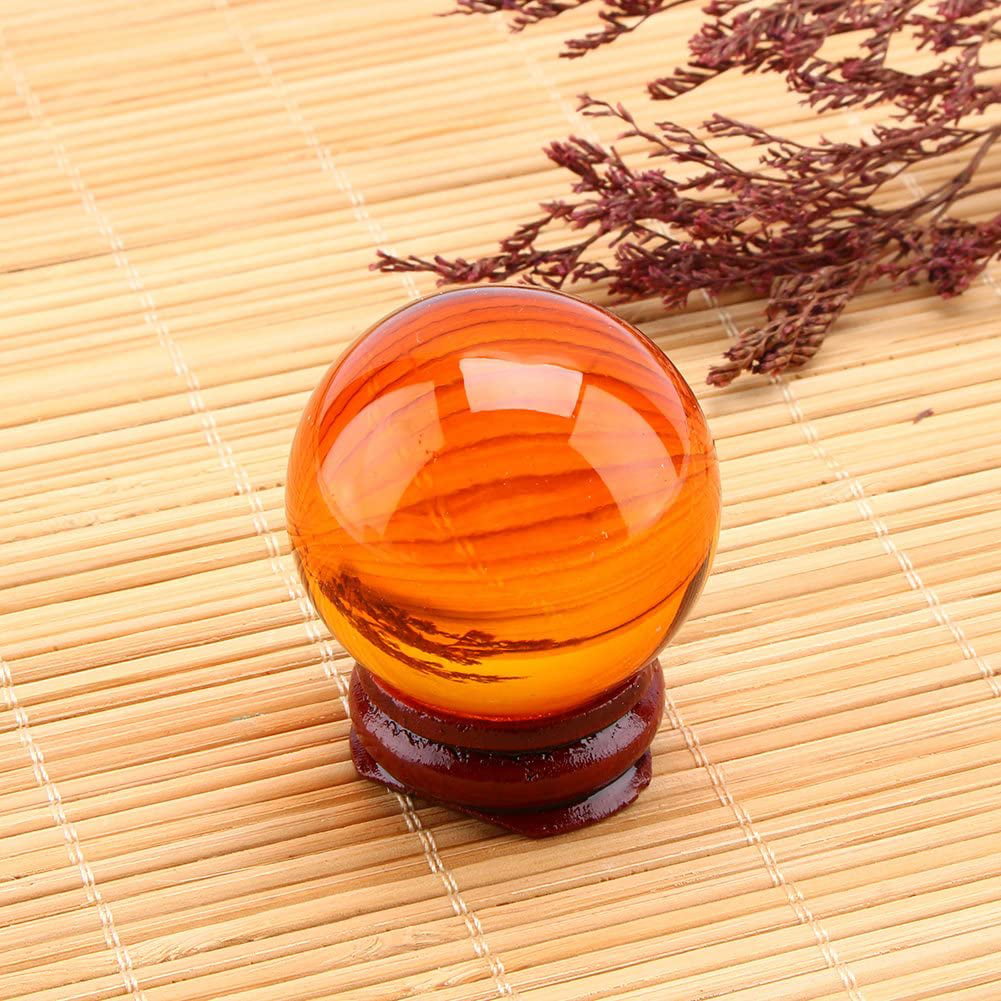 Asian Rare Natural Quartz Clear Magic Crystal Healing Ball Sphere 40mm+Stand D3
